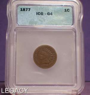1877 INDIAN HEAD CENT SCARCE KING OF THE SERIES (PTP+  