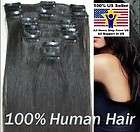 Full Head 22 100% REMY Human Hair Extensions 7Pcs Clip in Hot Pink 