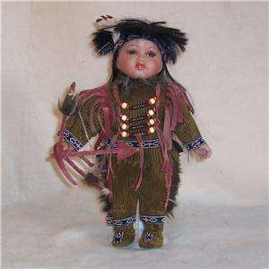 Golden Keepsakes Porcelain Ahiga American Indian Doll  