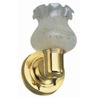  Light Polished Brass Vanity Wall Sconce 500975 at The Home Depot