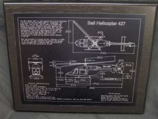 Bell 427 Helicopter Laser Engraved Wall Plaque  