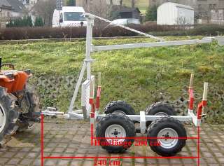 Rückewagen Forstanhänger + Kran Rasentraktor ATV Quad  