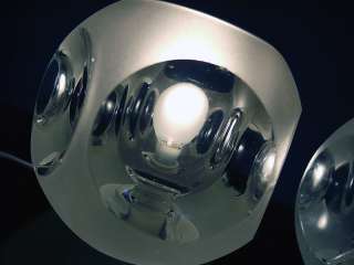 2x 1970s PEILL & PUTZLER CRYSTAL ICE CUBE TABLE LAMPS  
