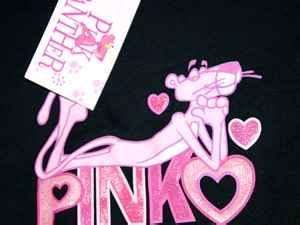 new 3x jr plus size PINK PANTHER HOODIE pink panther in love BLACK 