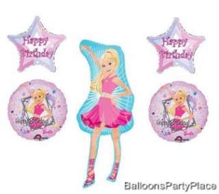 BARBIE birthday girl balloons party kit 5 decorations  