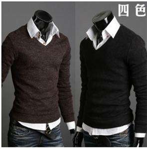   slim fit V neck knit sweater bottoming shirts 5 colors 3 size  