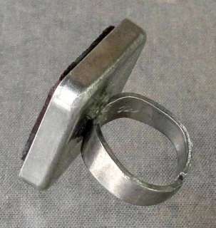 Signed Vintage Lysgards Design Danish Pewter Ring  