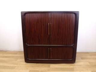 Rosewood tambour door tv cabinet cupboard sideboard Danish 60s 70s 