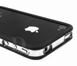 BLACK CLEAR SKIN BUMPER CASE FOR APPLE IPHONE 4 4G  