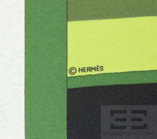 Hermes Green Silk Jean Louis Clerc Swinging Saint Germain 70cm Square 