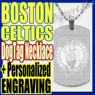 Boston Celtics NBA Personalized Dogtag Pendant Necklace  