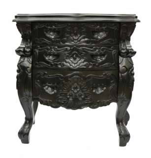 French style rococo furniture black bedside hall table ornate gothic 