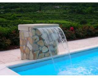 Fontana a cascata laminare in acciaio inox da incasso piscina giardino