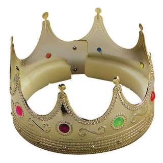 Medieval Royal Theme Fancy Dress Gold Plastic Crown  