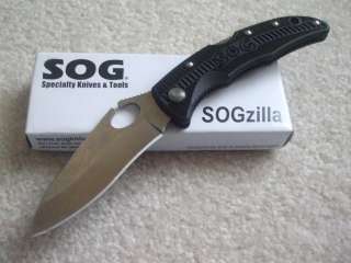 SOG SOGzilla Small Lockback Knife Plain Edge Zytel Handles SP 01 New