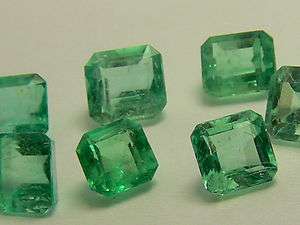 28cts Divine Parcel of 7 Loose Colombian Emeralds~Emerald Cut  
