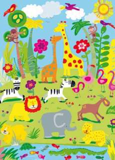   Animals by Jane Hirst Colourful 4 Sheet Wall Mural with FREE POSTAGE