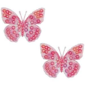 Expo MBP102PK Iron On Embroidered Sequin Butterfly 