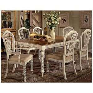  Hillsdale Wilshire White Finish Rectangle 7 Piece Dining 