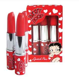 BNIB LICENSED BETTY BOOP LIPSTICK PEN SET GIFT SET STEPPING OUT NEW 