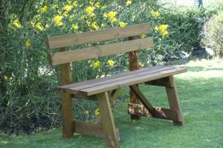Panchina in legno da giardino 2 posti con schienale  