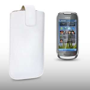  NOKIA C7 00 WHITE PU LEATHER POCKET POUCH COVER CASE BY 