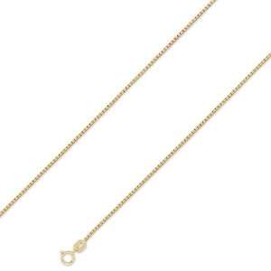 14K Solid Yellow Gold Box Link Chain Necklace 0.9mm (1/32 in.)   22 in 
