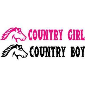 COUNTRY Boy & Girl   2 Banners   Horse   Vinyl Decal