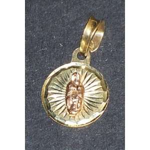   Religious Virgin Mary 14k Two Tone Gold Pendant 