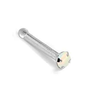   5mm White Opal   950 Platinum Nose Ring Bone / Stud  20 Gauge Jewelry