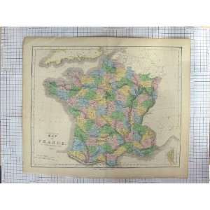  GALL INGLIS ANTIQUE MAP 1850 DEPARTMENTS FRANCE CORSICA 