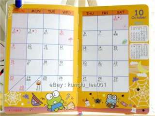 2012 Sanrio KeroKero Keroppi Frog Schedule Weekly Planner Datebook 