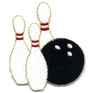  Sports/Bowling Ball & Pins Iron On Applique,Embroidered 