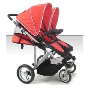  Stroll Air DUO 4 Wheel Double Twin Baby Stroller Red Baby