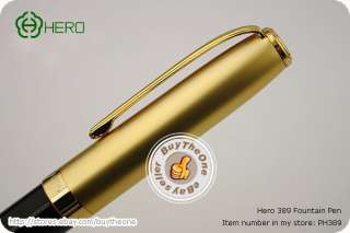 Hero 389 Fountain Pen Iridium Tipped Nib M Gold Plated  