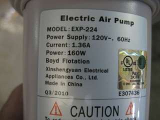 Electric Air Pump model EXP 224 for Air Mattress  