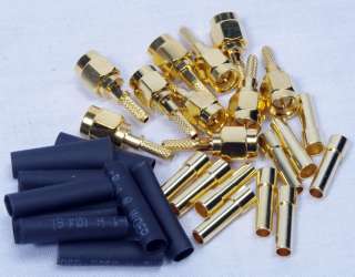 10 Lot Antenna Cable Connector SMA MALE Crimp RG 174 316 LMR 100 Gold 