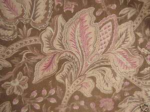 Antique French Indienne Curtain panel c1890 fabric ~  