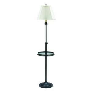   Lamp with Glass Table, Oil Rubbed Bronze with White Softback Shade