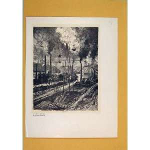  Charleroi Train Station France Rail Antique Print Art 