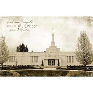  Spokane LDS Temple Art Plaque with Easel