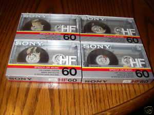 ot of 4 Sony HF60 Blank Cassettes made in Japan  