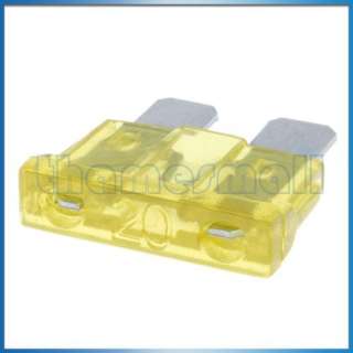 20 x Yellow 20A 20 Amp 32V Middle Size Car Blade Fuses  