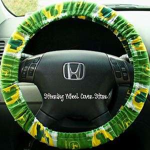 Car Steering Wheel Cover Green John Deere Print NEW  