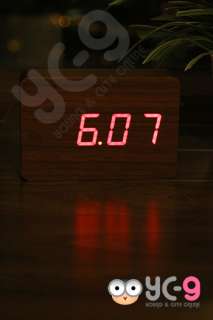  modern retro led wooden alarm clock thermometer calendar by battery 