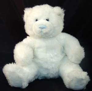 Build A Bear Workshop White Bear Blue Nose Plush Toy  