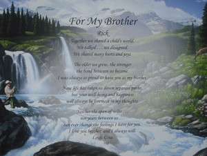 PERSONALIZED POEM FOR BROTHER BIRTHDAY / CHRISTMAS GIFT  