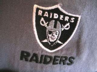 gray NFL Oakland Raiders L embroidered logo L/S heavy cotton twill 