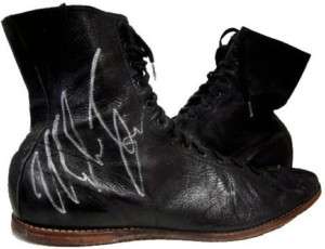 IRON MIKE TYSON HAND SIGNED RING WORN BOXING BOOTS RARE  
