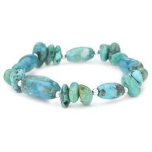    Barse Sterling Silver Gatsby Turquoise Stretch Bracelet Jewelry